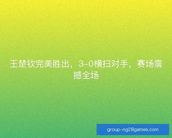 王楚钦完美胜出,3-0横扫对手,赛场震撼全场 王楚钦完美胜出,3-0横扫对手,赛场震撼全场